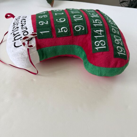 Christmas Countdown Stocking Advent Calendar Plush With Candy Cane Marker - Picture 6 of 7